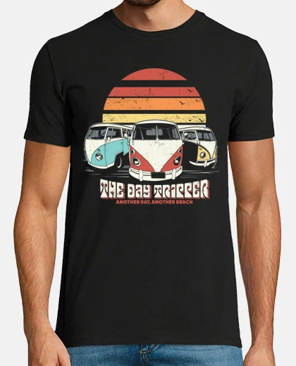 Tee-shirt vans vw bus bus surf journée des surfeurs à la plage vintage
