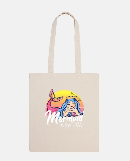 Sac vaporwave esthétique coucher de soleil sirène aux usa