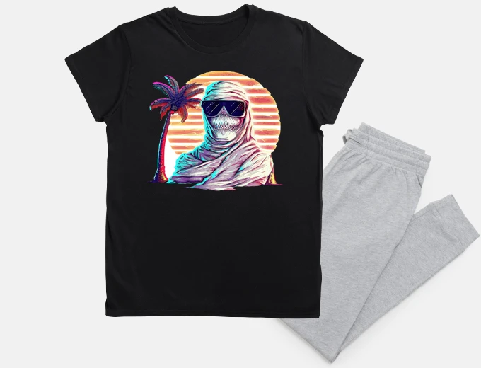 Pyjama Vaporwave funny mummy in sunglasses