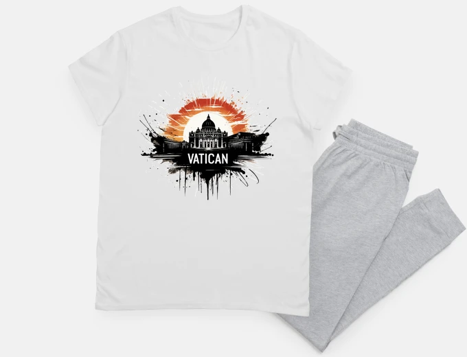 Pyjama Vatican City Travel Ink Art Painting