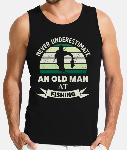T-shirt vecchio che pesca regali divertenti da 