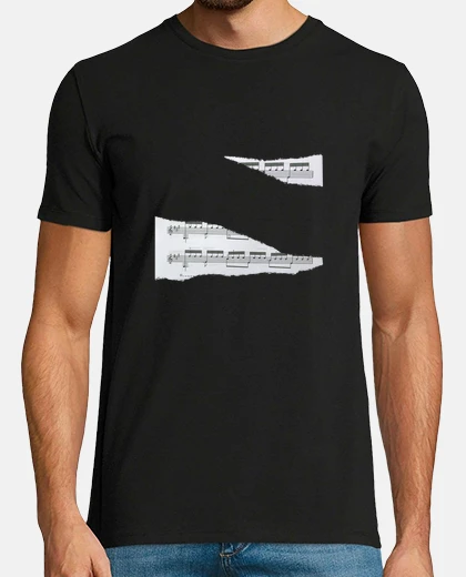T-shirt vecchio foglio di musica strappato