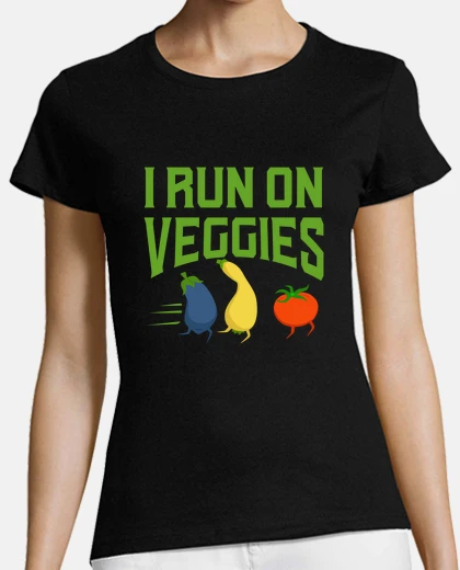 T-shirt vegan i run on veggies
