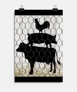vegan animal protection no meat poster poster