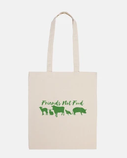 vegan animals are my friends tote bag