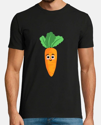 T-shirt veggie carrot with eyes, permaculture.