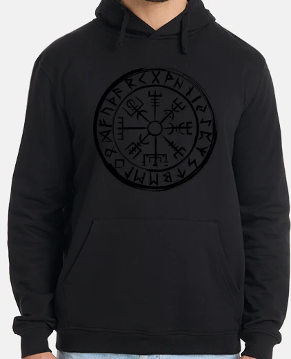Sudadera Vegvísir Viking Compass - Vintage Black