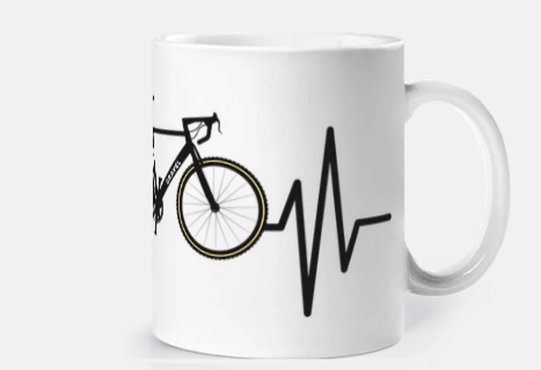 Mug vélo de gravier rythme cardiaque vélo d