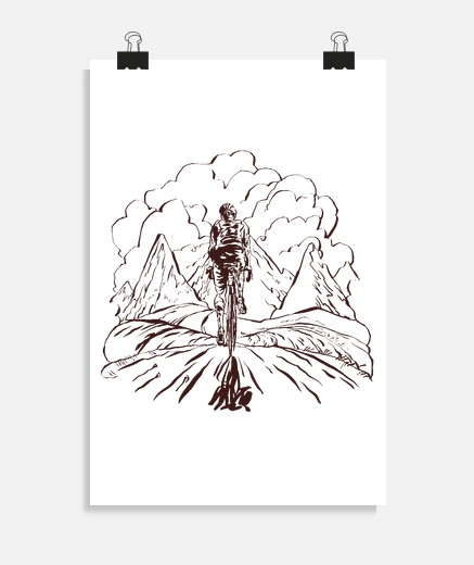 Poster vélo de montagne lineart