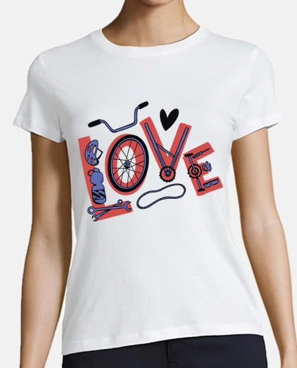 Tee-shirt velo en forme de mot amour randonnée 