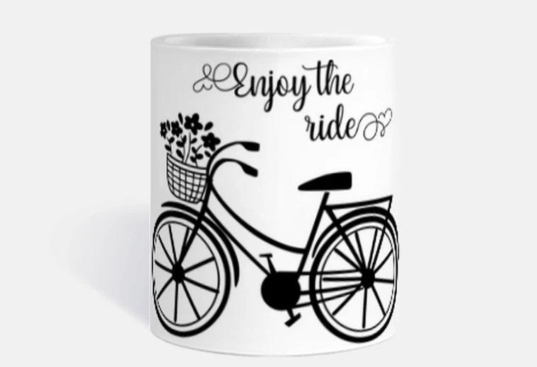 Mug Vélo hollandais de ville fleurs écologique boho  tasse 