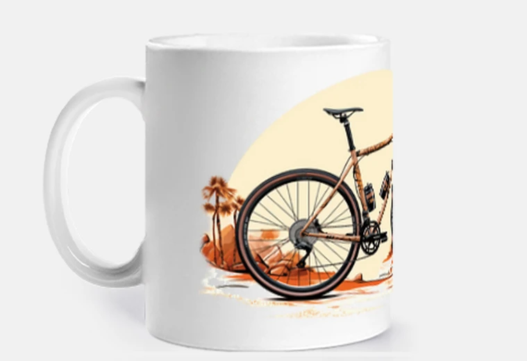 Mug vélo je roule cool coucher de soleil