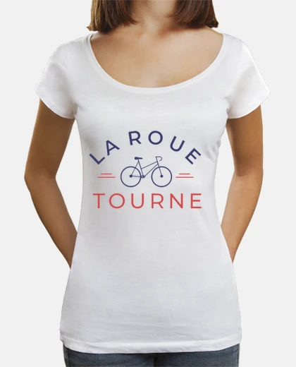 Tee-shirt vélo la roue tourne humour cyclisme