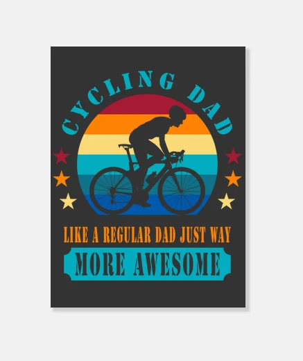 Tableau vélo papa vélo de route père cycliste
