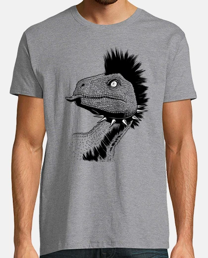 Tee-shirt vélociraptor punk à crête