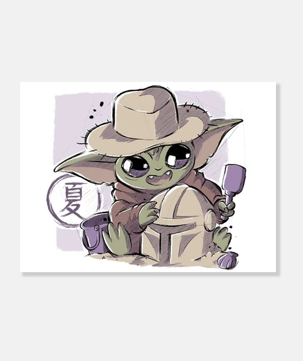 Lienzo verano bebé yoda