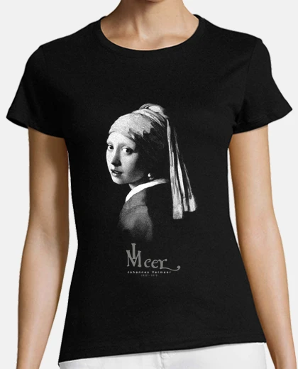 T-shirt vermeer ragazza con un orecchino di per