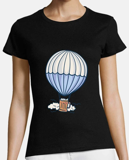 Tee-shirt verre de bière,ballon dirigeable , mongolfière