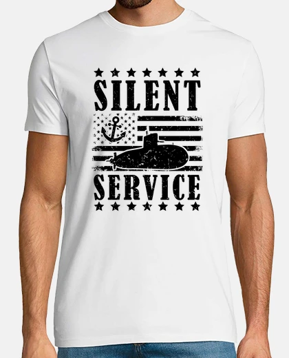 T-shirt veterano sottomarino di servizio silenz
