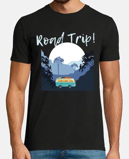 T-shirt viaggio on the road nella natura,vanlife,bivacco,