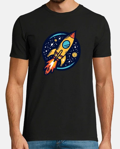 T-shirt viaggio spaziale con razzi