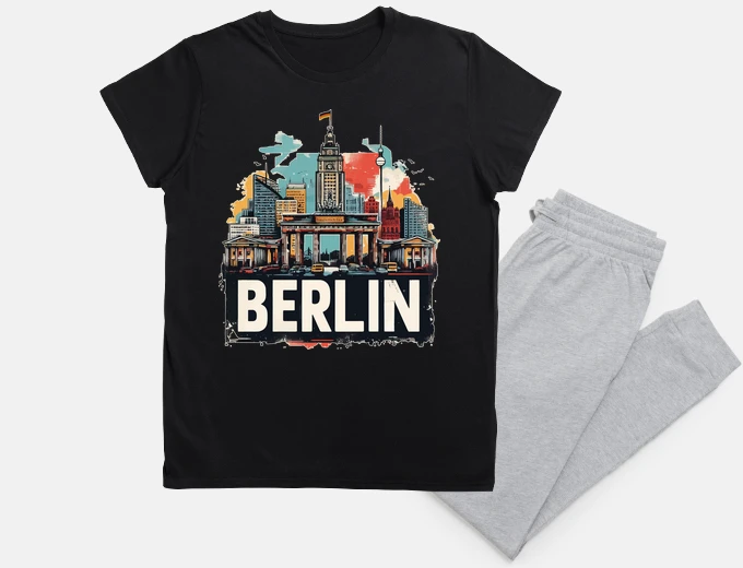 Pigiama viaggio vintage di pop art di berlino