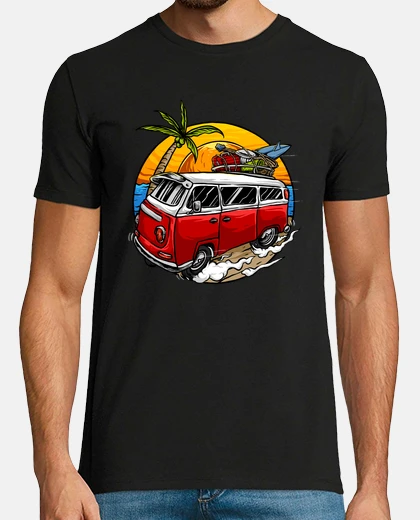 Playera viaje por carretera, navegar, furgoneta, california, surf,