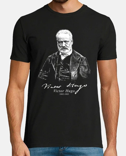 T-shirt victor hugo scrittore libri ritratto