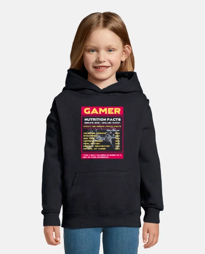 Kids video gamer funny nutrition facts label