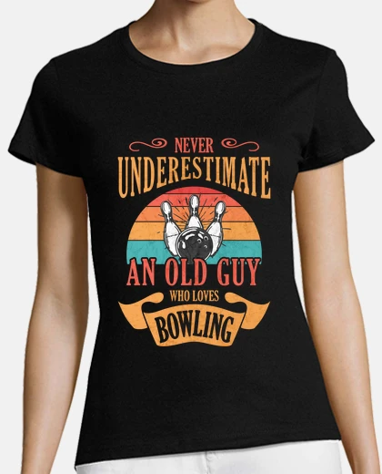 Tee-shirt vieil homme qui love le bowling
