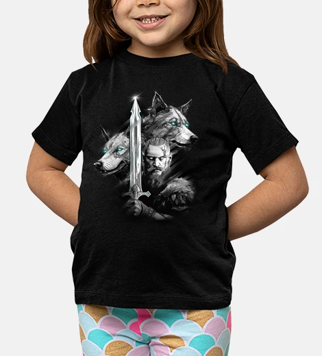 Kids viking warrior sword fierce wolves