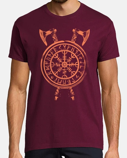 T-shirt viking weapons red