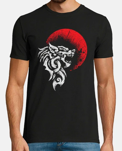 Camiseta vikingo fenrir lobo monstruoso mitología nórdica