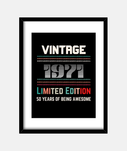 Framed Vintage 1971 Limited Edition 50 year Bi