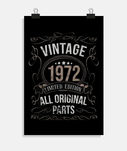 Poster vintage 1972 anniversaire pièces d39ori