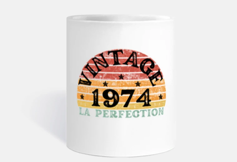Taza vintage 1974 perfección