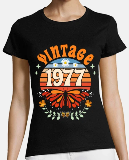 Tee-shirt Vintage 1977 Femme 45 Ans Anniversaire