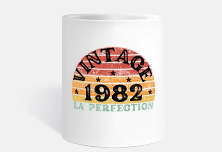 Taza vintage 1982 perfección
