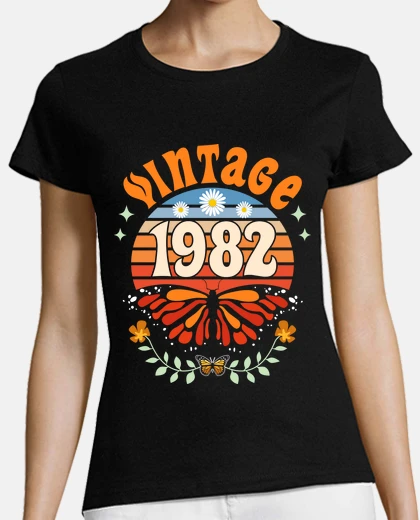 Playera vintage 1982 woman 40 years old birthda