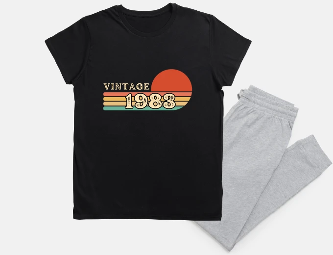 Pyjama vintage 1983 birthday 40 years retro