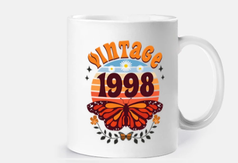 Tazza Vintage 1998 Donna 25 Anni Compleanno