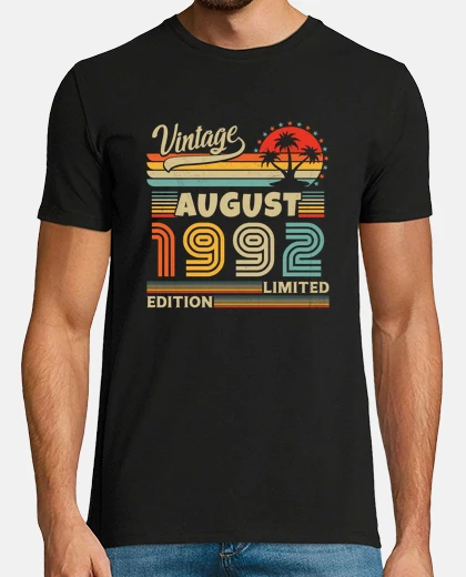 Camiseta vintage agosto 1992 retro cumpleaños