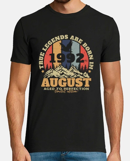Camiseta vintage agosto 1992 retro cumpleaños