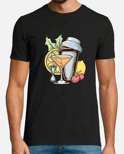 Playera vintage bartender mezclar coctel barman