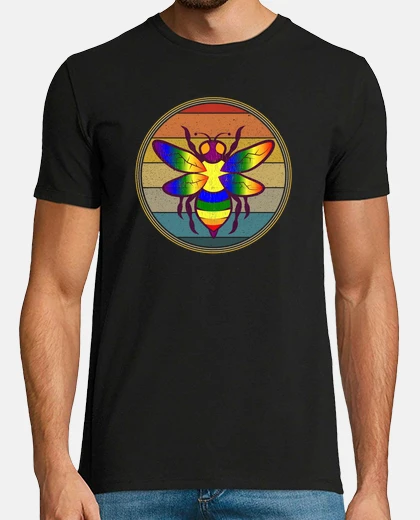 T-shirt vintage bee rainbow graphic vintage gentilezza divertente