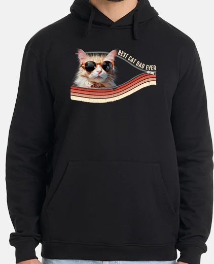 Hoodie Vintage Best Cat Dad Ever
