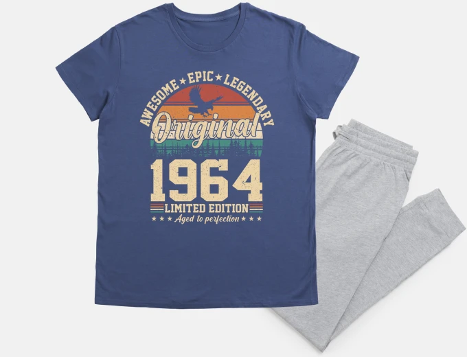 Pyjama vintage birthday gift 1964 60 years