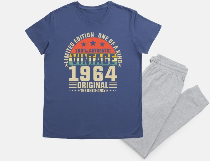 Pyjama vintage birthday gift 1964 60 years