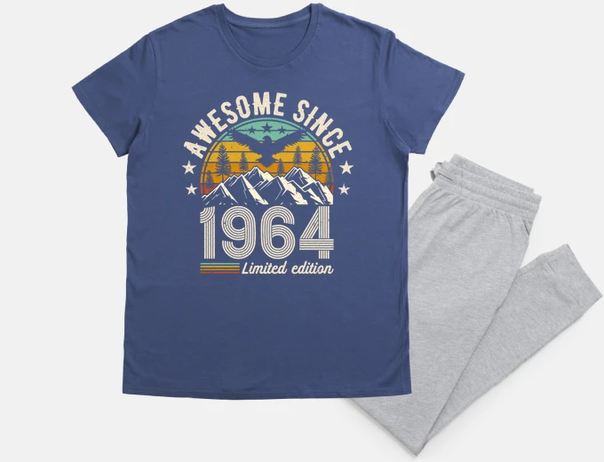 Pyjama vintage birthday gift 1964 60 years
