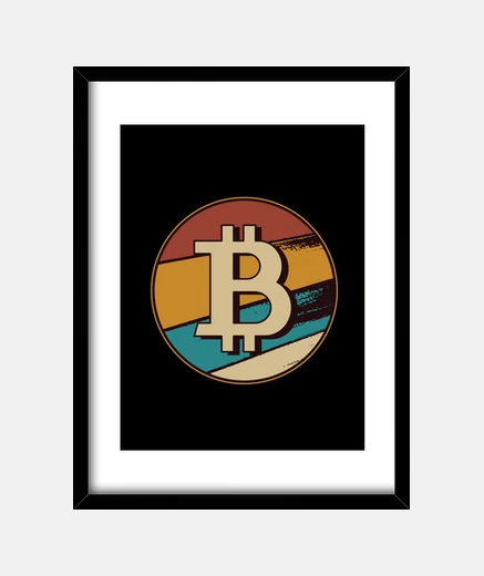 Framed vintage bitcoin btc crypto investor